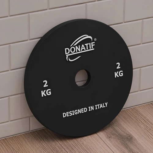 2 kg micro-weight - 28 mm hole | Calibrated steel | Small plate - Gym - Gym usage example