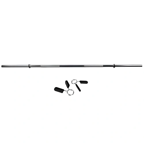 150 cm Gym Barbell - 28 mm | Spring-Loaded Lock - Plate Retainer