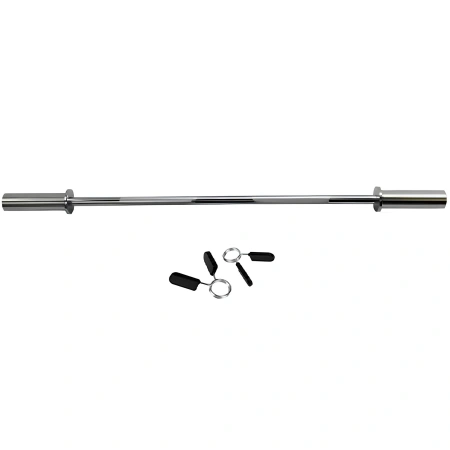 Barre olympique droite 120 cm - 50 mm | Fermeture à ressort - Butée pour disques