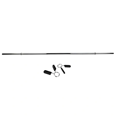 180 cm - 25 mm Spring-Loaded Gym Barbell | Used - Disc Clamp