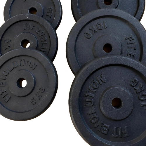 5- and 10-kg Cast Iron Discs - 25 mm Hole | Used - Full Product View