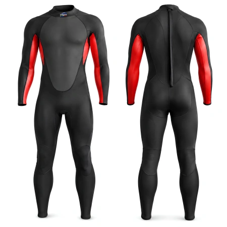 3-mm-Neopren-Triathlon-Anzug für Herren – MS13 | Profi-Modell – Visuale Suit in Rot-Schwarz