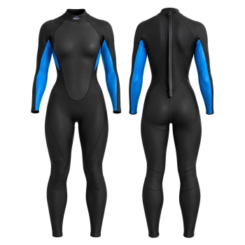 3-mm-Neopren-Triathlon-Anzug für Damen – MS14 | Profi-Modell – „Visuale Suit“ in Blau und Schwarz