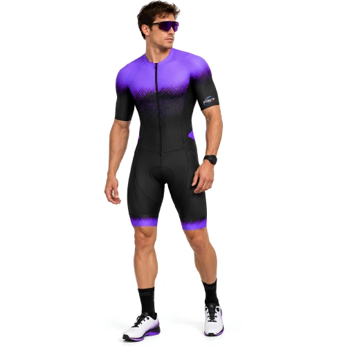 Trisuit Triathlon für Herren, kurzärmelig – CI20 | Profi-Modell – Gesamtansicht im Einsatz