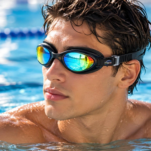 Gafas de natación con lentes espejadas - MS39 | A medida - Descripción visual del uso completo del producto