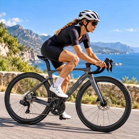 Bicicletta Triathlon con Telaio Rigido - BT43 | Su Misura - Visuale Completa Utilizzo