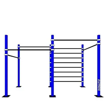 Rack Calisthenics a Doppia Gabbia con Spalliera C18 - D100 - Visuale Completa Attrezzo 2