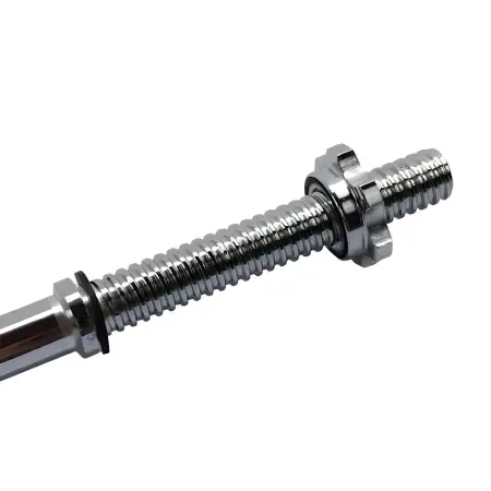 Bodybuilding Barbell 120 cm - 28 mm | Screw closure - knurling view