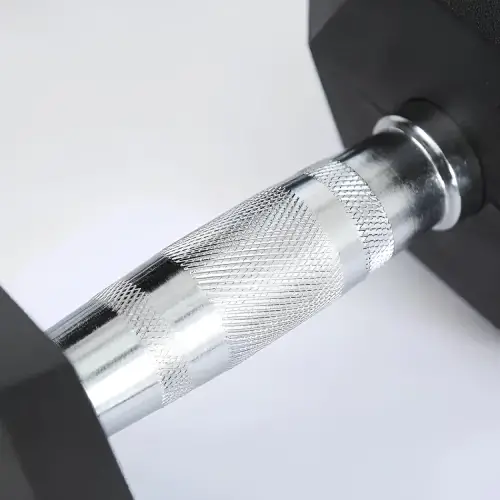 12.5 Kg Rubberized Hex Dumbbell - Professional - Close View