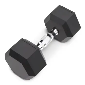Manubrio Esagonale Gommato da 25 Kg - Professionale - Vista Laterale