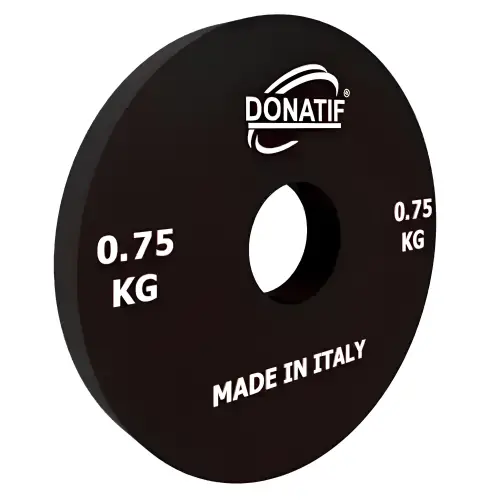 750 gr Mikrolast - Loch 28 mm | Kalibrierter Stahl | Kleiner Teller - Fitnessraum - Seitenansicht