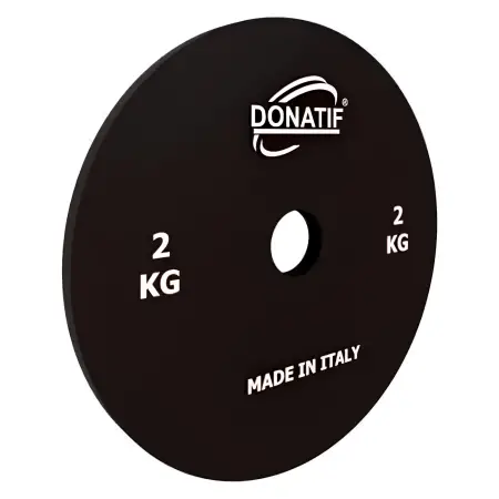 2 Kg Mikrolast - 28 mm Bohrung | Kalibrierter Stahl | Kleiner Teller - Fitnessraum - Seitenansicht