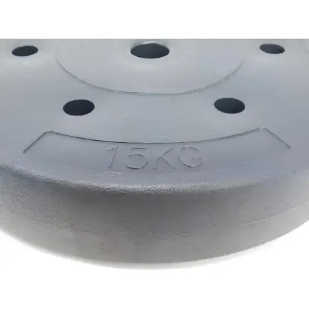 Disco de PVC-Vinilo de 15 Kg - Agujero de 30 mm | Fitness - Vista de cerca