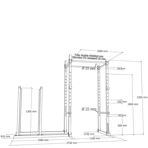 Rack Station - F2 | Personalizzabile | Modulare | Made In Italy - Visuale Dimensioni