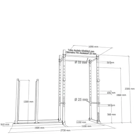 Rack Station - F2 | Personalizzabile | Modulare | Made In Italy - Visuale Dimensioni