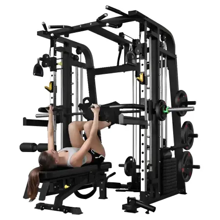 Grilles multifonctions | Rack à squat - machine Smith - presse à jambes - Équipement d’exercice visuel avec pack de poids