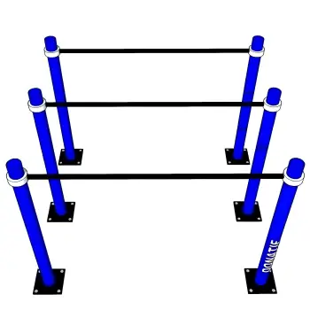 Triple Calisthenics Parallel Bars - D100 | Adjustable | Ground Anchor - Top View