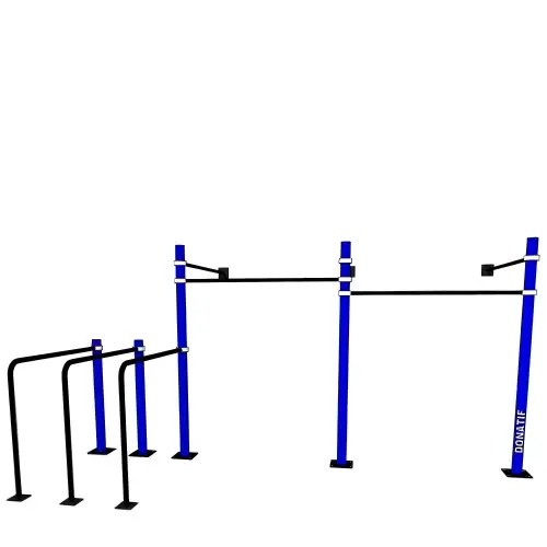 Rig Calisthenics a Muro con Parallele - D100 Pro | Street Workout | Palestra - Visuale Frontale Struttura