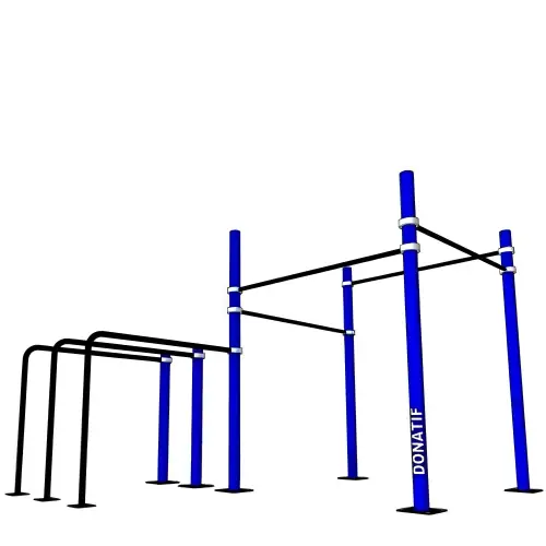 Cage Rack de gymnastique suédoise avec barres parallèles - D100 | Station de gymnastique - Vue de la structure avant