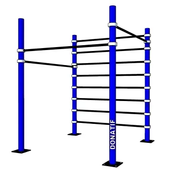 Cage Calisthenics Rack with Backrest - D100 | Wall Bar | Gym - Full view of equipment
