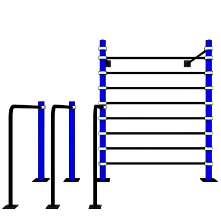 Rig Calistenia con Barras Paralelas | Profesional | Ajustable - Estructura de vista frontal