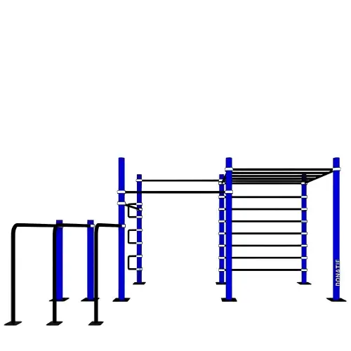 Estructura de calistenia - 360 D100 | Rig Street Workout | Completo - Estructura de vista frontal