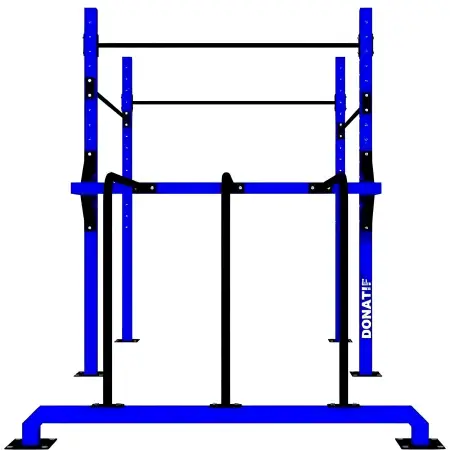Cage Rack de gymnastique suédoise avec barres parallèles - D80 | Crosstraining - Structure vue de face