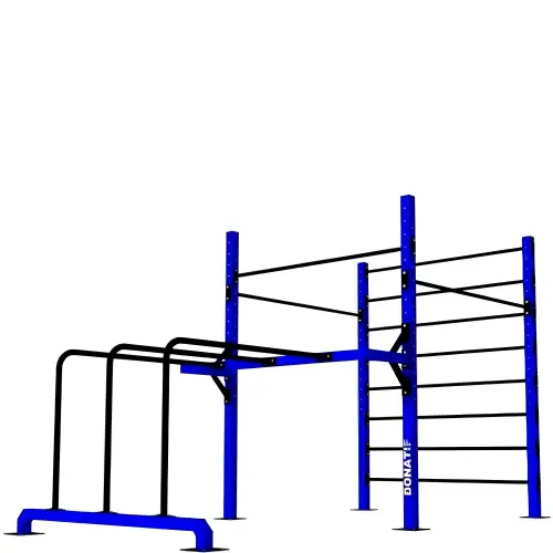 Calisthenics-Struktur mit Rückenlehne und parallelen Stangen - Custom - Full View Tool