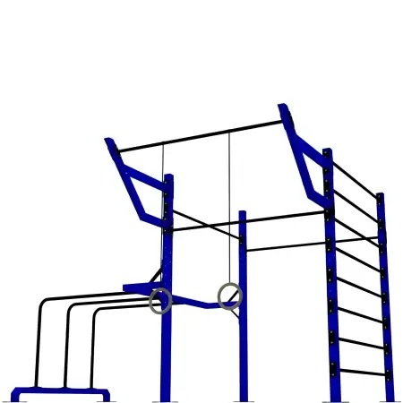 Multifunktions-Calisthenics-Rig - D80 Pro | Street Workout Park - Ringe und Barren Ansicht