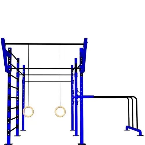 Komplette Calisthenics-Struktur - D80 | Freestyle Calisthenics Park - Vorderansicht der Struktur