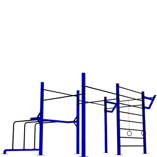Estructura completa de calistenia - D80 | Freestyle Callisthenics Park - Anillos visuales, barras de tracción y barras paralelas