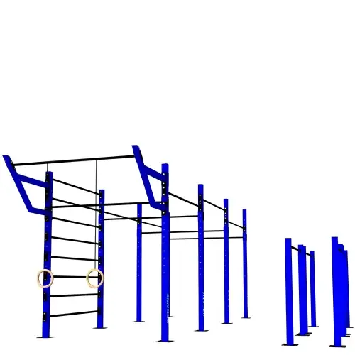 Estructura de calistenia de parque - D80 | Freestyle Calisthenics Rig - Barras de dominadas visuales, anillos y barras paralelas