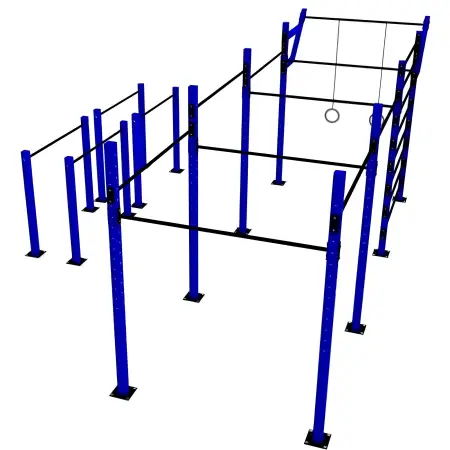 Park Calisthenics Struktur - D80 | Freestyle Calisthenics Rig - Top-Down Ansicht Struktur