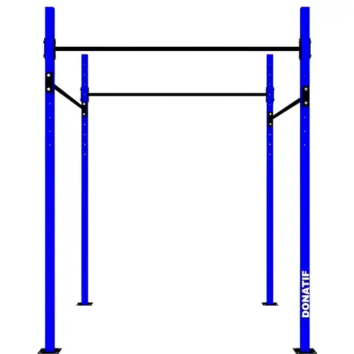 Structure de gymnastique suédoise avec barres de traction - D60 - Structure vue de face