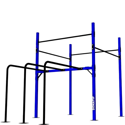 Calisthenics-Rahmen mit parallelen Stangen - D60 | Einstellbar - Modular - Parallele Rahmenansicht