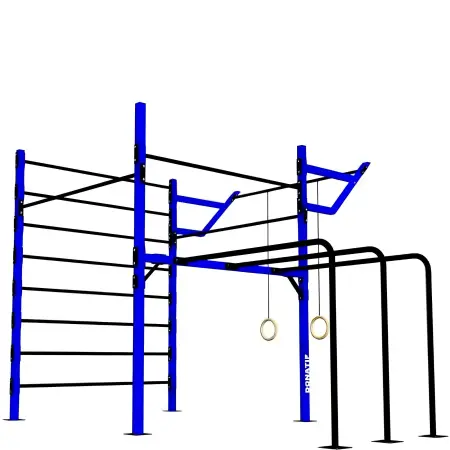 Structure de gymnastique suédoise multifonction - D60 | Salle de sport - Centre de remise en forme - Anneaux, barres parallèles,