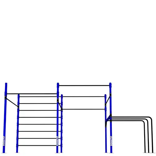 Struttura Calisthenics Multifunzione - 360 D60 | Personalizzabile - Visuale Frontale Struttura Barre Trazioni
