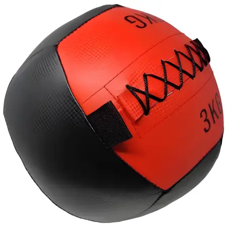 Balón medicinal de 3 kg - Balón de pared multifunción | Entrenamiento funcional - Vista lateral