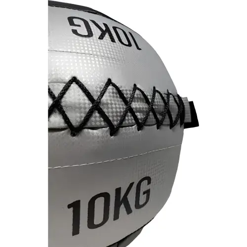 Palla Medica da 10 kg - Wall Ball Multifunzione | Functional Training - Visuale Ravvicinata e Rifinitura
