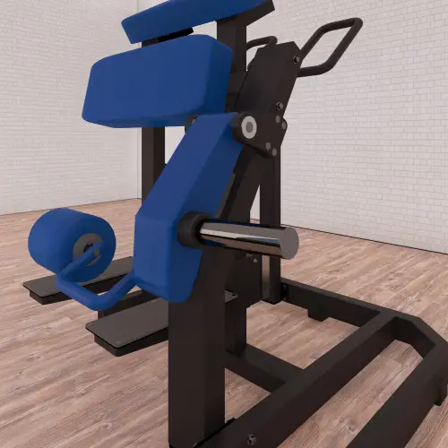 Stand Back Leg Lift Trainer a Carico Libero - CLP | Professionale - Visuale Ravvicinata Caricamento Dischi