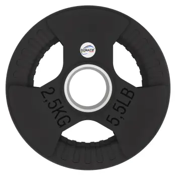2.5 Kg Rubberized Disc - 50 mm Hole | Tri-Grip Handle - Front View