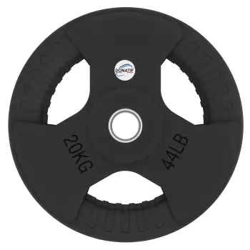 20 Kg Rubberized Disc - 50 mm Hole | Tri-Grip Handle - Front View