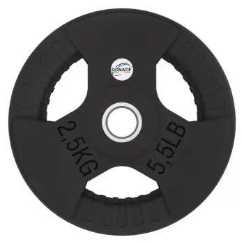 2.5 Kg Rubberized Disc - 28 mm Hole | Tri-Grip Handle - Front View