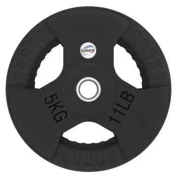 5 Kg Rubberized Disc - Hole 28 mm | Tri-Grip Handle - Front View