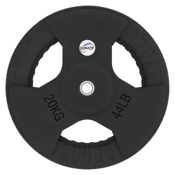 20 Kg Rubberized Disc - 28 mm Hole | Tri-Grip Handle - Front View