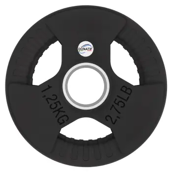 1.25 Kg Rubberized Disc - 50 mm Hole | Tri-Grip Handle - Front View