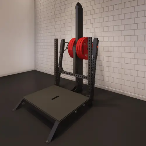 Máquina de sentadillas con cinturón - Profesional | Hecho a medida - Vista tridimensional de la estructura