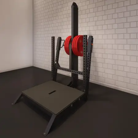 Máquina de sentadillas con cinturón - Profesional | Hecho a medida - Vista tridimensional de la estructura