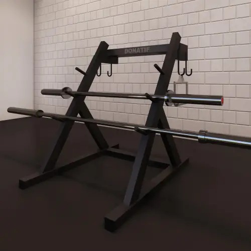 Rack d’haltères horizontal | Sur-mesure - Visuel avec haltères