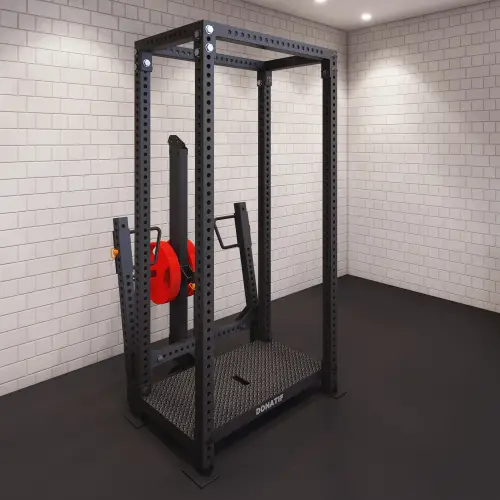 Rack avec machine à squat à ceinture | Sur mesure - Vue complète de la pièce